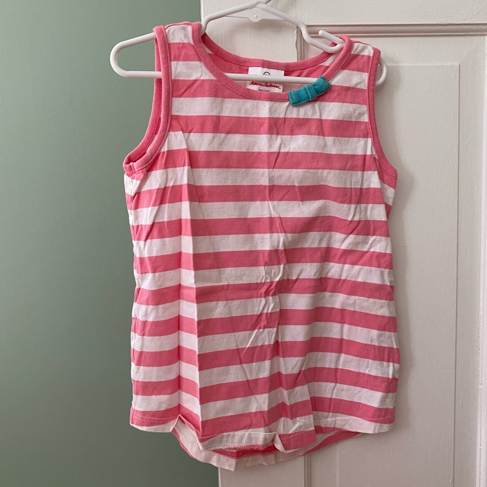 Hanna Andersson pink striped tank size 8